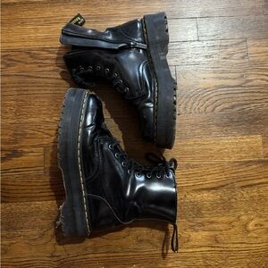 Dr. Martens Black Platform Combat Boots Size 9